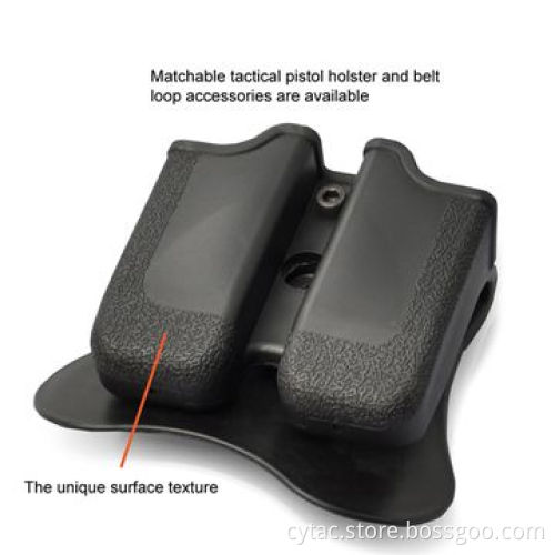 Police Military Equipment Double Magazine Holder for Taurus 24/7, Made of Black Polymer